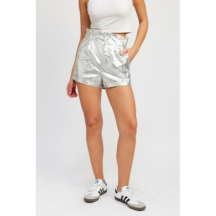 Paperbag Metallic Shorts