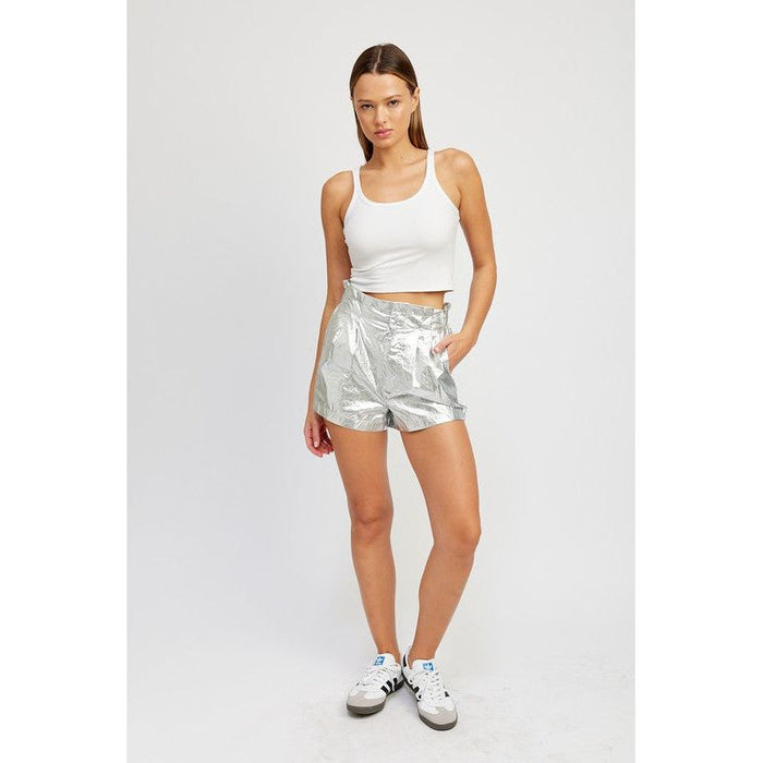 Paperbag Metallic Shorts