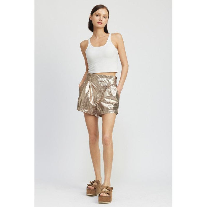 Paperbag Metallic Shorts