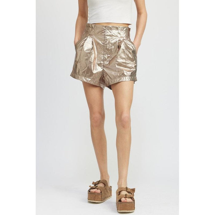 Paperbag Metallic Shorts