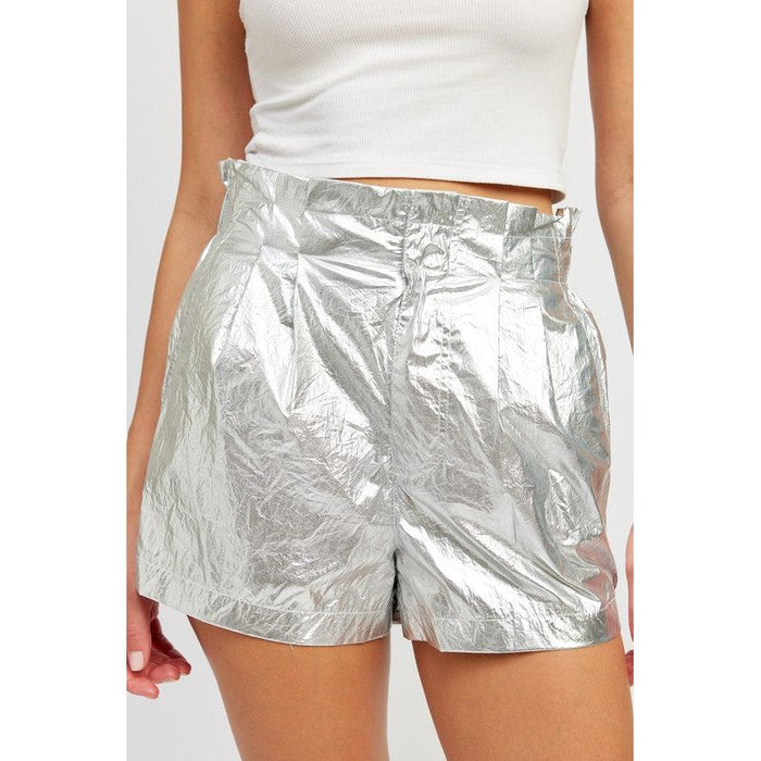 Paperbag Metallic Shorts