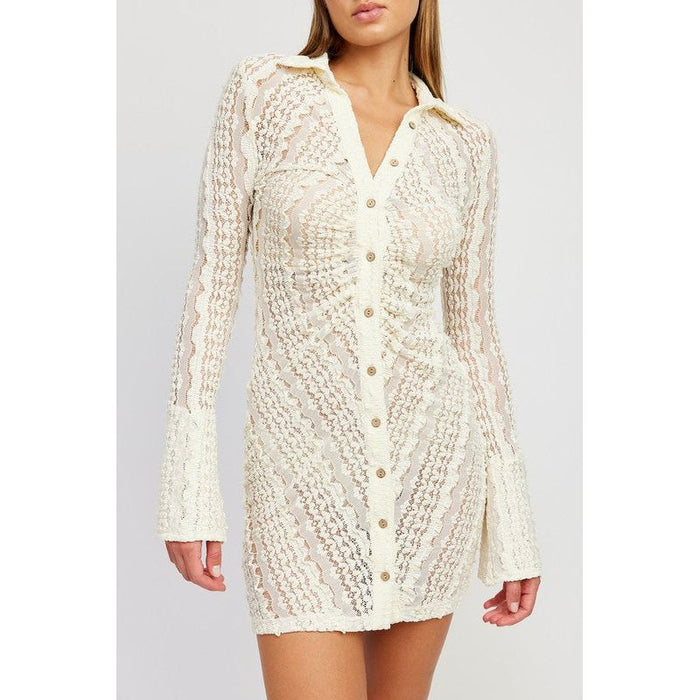 Button Down Lace Dress