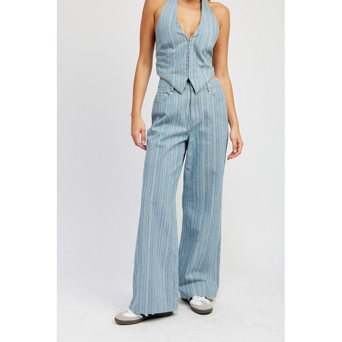 Mid Rise Wide Leg Pants