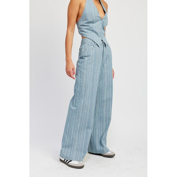 Mid Rise Wide Leg Pants