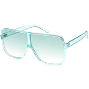 zeroUV Oversize Festival Flat Top Translucent Color Tone Sunglasses C582 Sunglasses