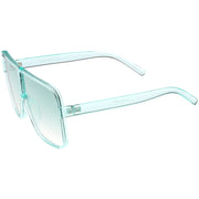 zeroUV Oversize Festival Flat Top Translucent Color Tone Sunglasses C582 Sunglasses