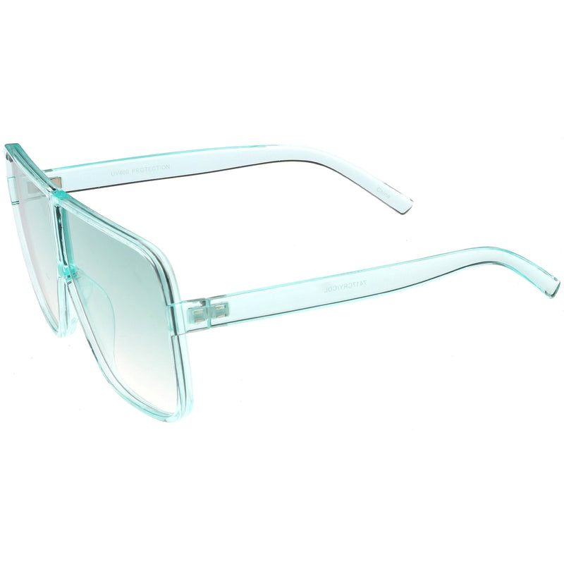 zeroUV Oversize Festival Flat Top Translucent Color Tone Sunglasses C582 Sunglasses