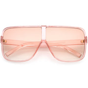 zeroUV Oversize Festival Flat Top Translucent Color Tone Sunglasses C582 Sunglasses