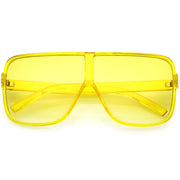 zeroUV Oversize Festival Flat Top Translucent Color Tone Sunglasses C582 Sunglasses