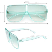 zeroUV Oversize Festival Flat Top Translucent Color Tone Sunglasses C582 Sunglasses