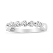 Bids.com 14K White Gold 1/2 Cttw Round-Cut 5-Stone Diamond Ring (H-I Color, SI1-SI2 Clarity) Size 7 Rings