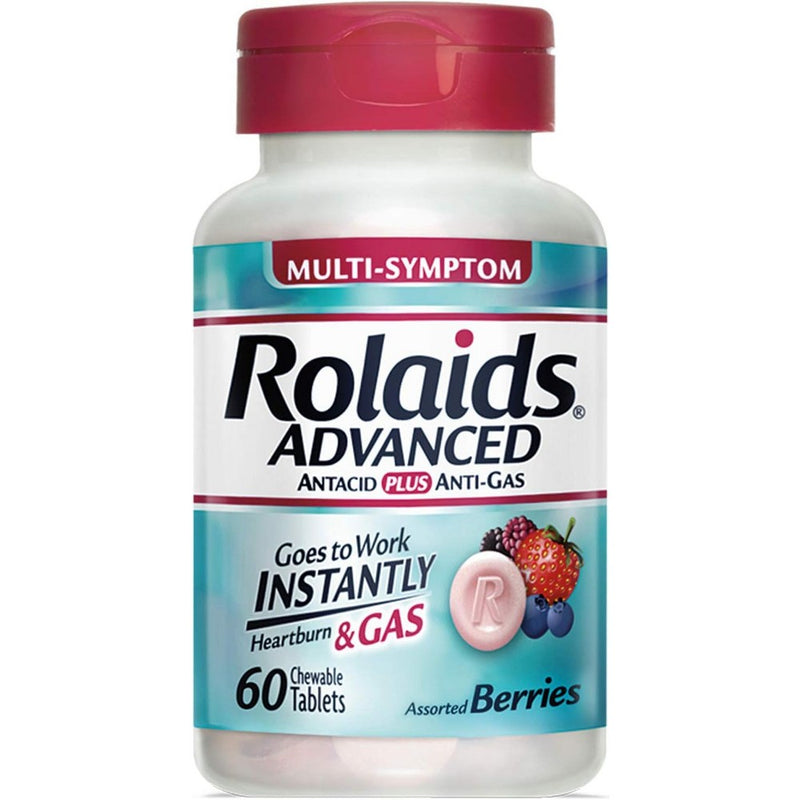 Rolaids Rolaids® Heartburn + Gas – Berry Flavor –60 ct Chewable Tablets Health & Beauty