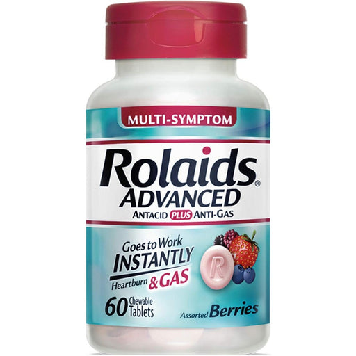 Rolaids Rolaids Digestive Heartburn + Gas Chewable Tablets - Berry - 60ct Health & Beauty