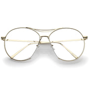 zeroUV Oversize Retro Modern Clear Lens Aviator Glasses C132 Glasses