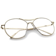 zeroUV Oversize Retro Modern Clear Lens Aviator Glasses C132 Glasses
