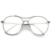 zeroUV Oversize Retro Modern Clear Lens Aviator Glasses C132 Glasses