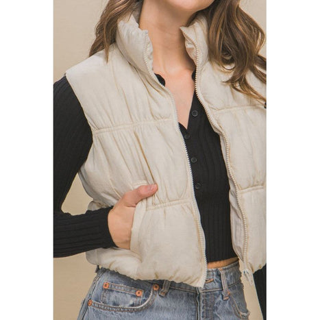 High Neck Puffer Vest