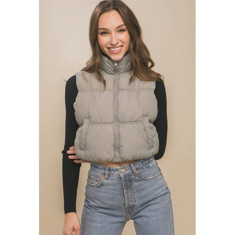 High Neck Puffer Vest