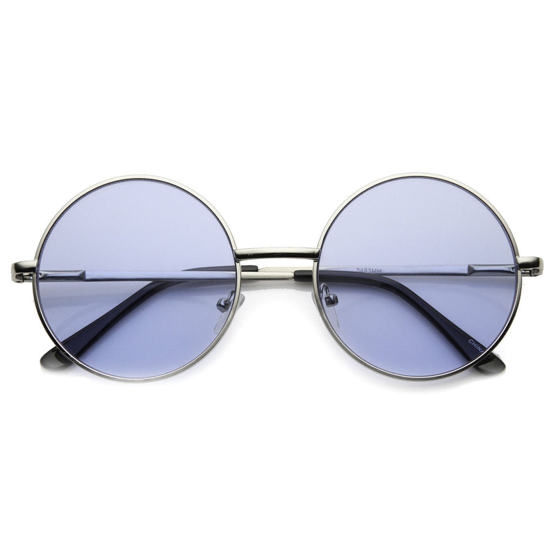 zeroUV Retro Hippie Mid Sized Round Color Lens Sunglasses 9814 Sunglasses