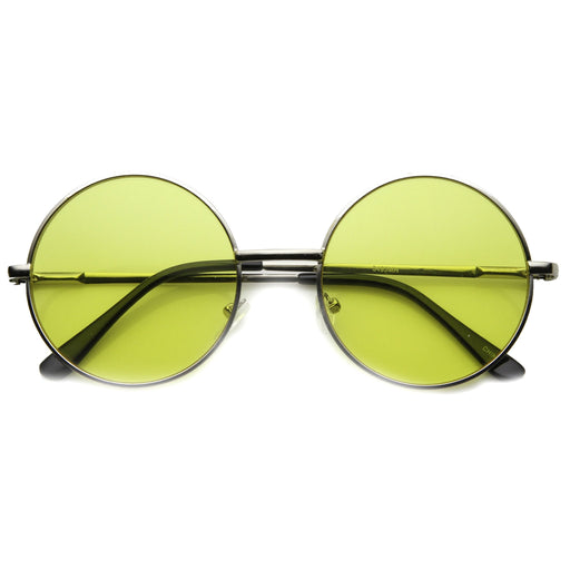 zeroUV Retro Hippie Mid Sized Round Color Lens Sunglasses 9814 Sunglasses