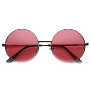 zeroUV Retro Hippie Mid Sized Round Color Lens Sunglasses 9814 Sunglasses