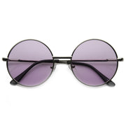 zeroUV Retro Hippie Mid Sized Round Color Lens Sunglasses 9814 Sunglasses