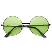 zeroUV Retro Hippie Mid Sized Round Color Lens Sunglasses 9814 Sunglasses