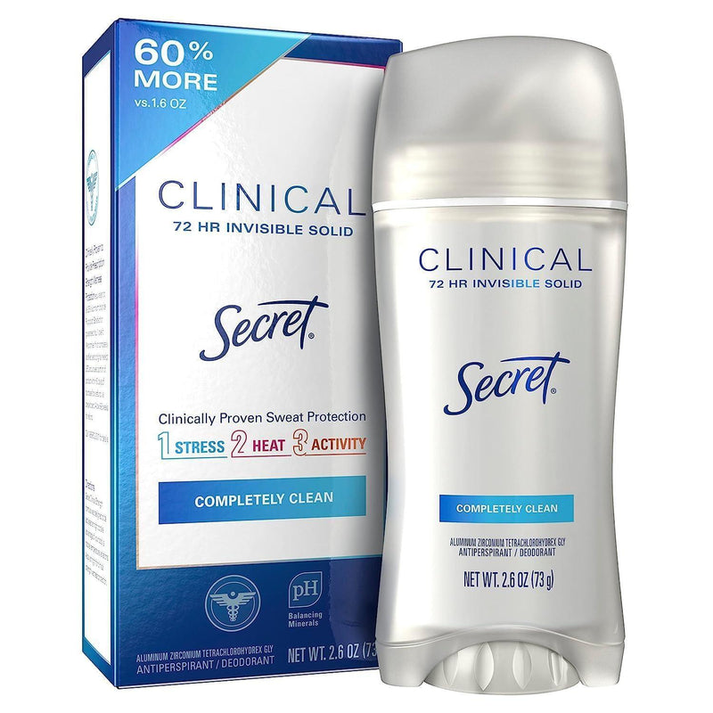 Secret Secret Clinical Strength Completely Clean Invisible Solid Antiperspirant & Deodorant 2.6 oz Deodorant