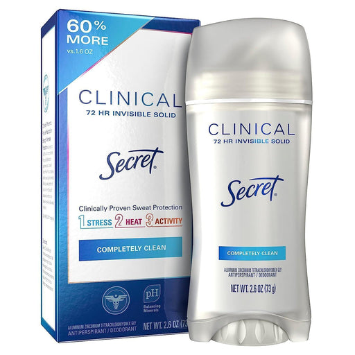 Secret Secret Clinical Strength Completely Clean Invisible Solid Antiperspirant & Deodorant 2.6 oz Deodorant