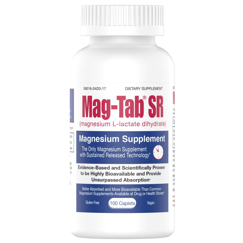 Mag-Tab Mag-Tab® SR Sustained Release Magnesium – 100 Caplets Vitamins & Supplements White Smoke