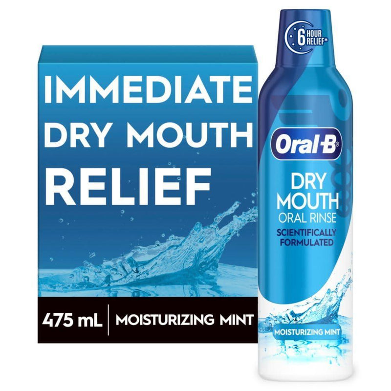 Oral-B Oral-B Dry Mouth Rinse Mouthwash, Moisturizing Mint, 16 Fl Oz Mouthwash White Smoke