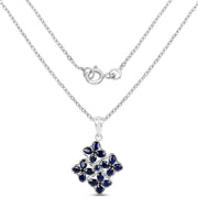 Bids.com 3.68 Carat Genuine Blue Sapphire .925 Sterling Silver Pendant Pendants