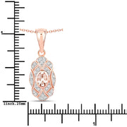 Bids.com 0.52 Carat Genuine Morganite and White Topaz .925 Sterling Silver Pendant Pendants