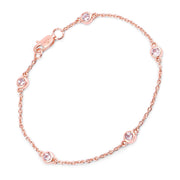 Bids.com 0.45 Carat Genuine Morganite .925 Sterling Silver Bracelet Bracelets