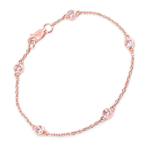 Bids.com 0.45 Carat Genuine Morganite .925 Sterling Silver Bracelet Bracelets