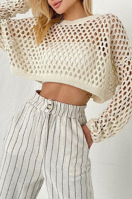 Open Knit Cropped Top