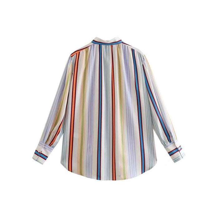 Striped Lantern Sleeve Shirt