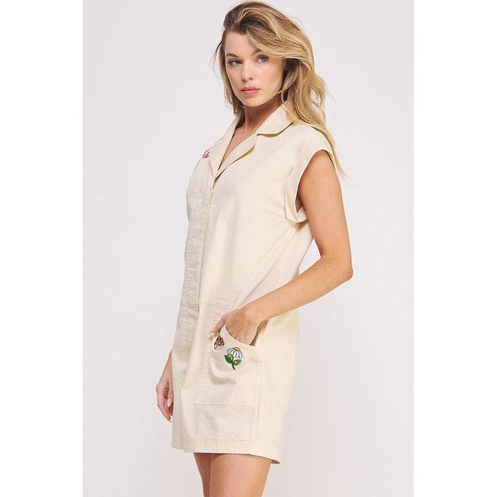 Cotton Twill Utility Romper