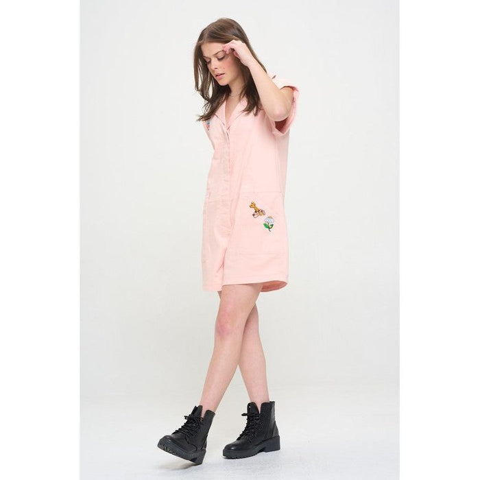 Cotton Twill Utility Romper