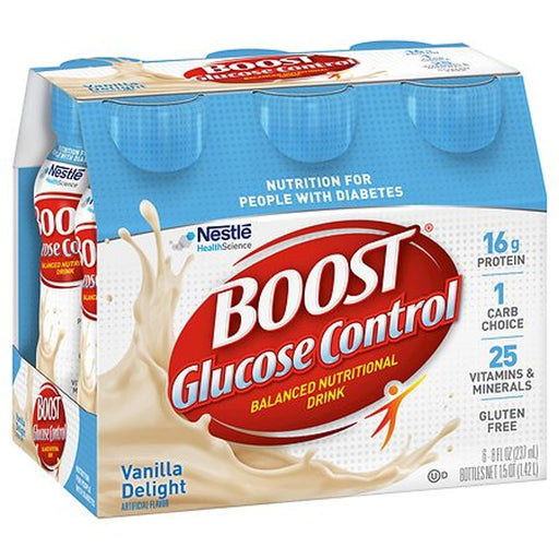 Boost Boost Glucose Control Nutritional Drink, Rich Vanilla, Management for People with Diabetes, 8 fl oz Bottle, 6 Count Fitness & Nutrition