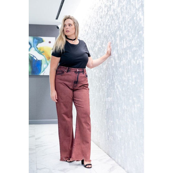 Plus Size - High Rise Flared Leg Jeans