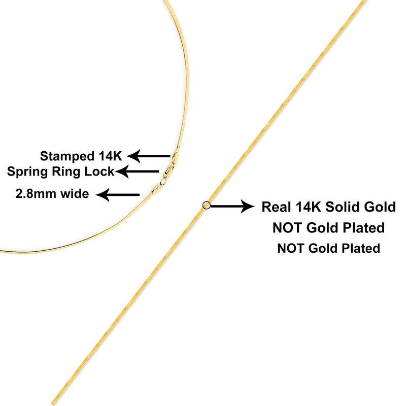 Bids.com Unisex Solid 14K Yellow Gold 2.8mm Imperial Herringbone Chain Necklace - 18" Inches Necklaces