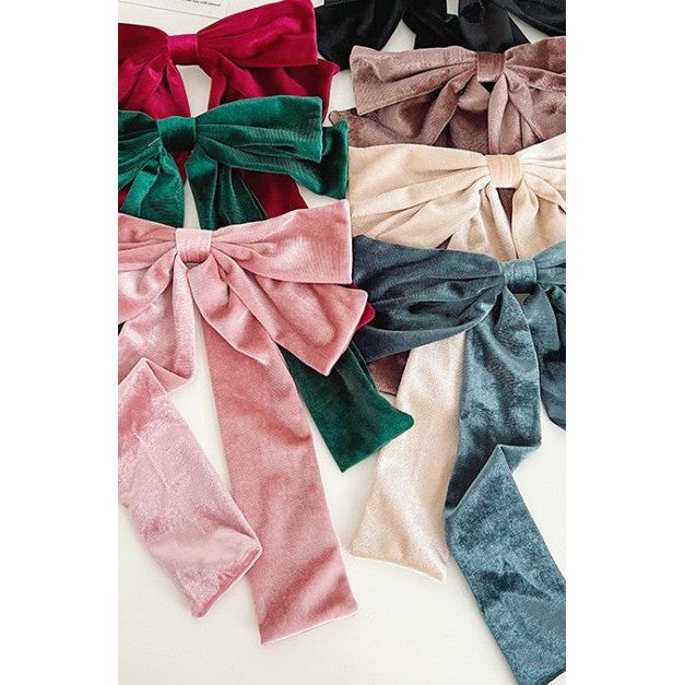 Clip Velvet Long Barrette Hair Bows