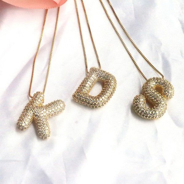 Jewel Bubble Initial Necklace