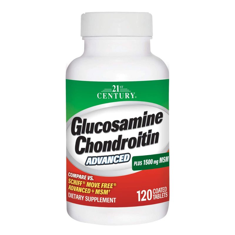 21st Century 21st Century Glucosamine Chondroitin Advanced, Plus 1500mg MSM, 120 Coated Tablets Vitamins & Supplements