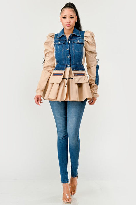 Peplum Panache Denim Jacket