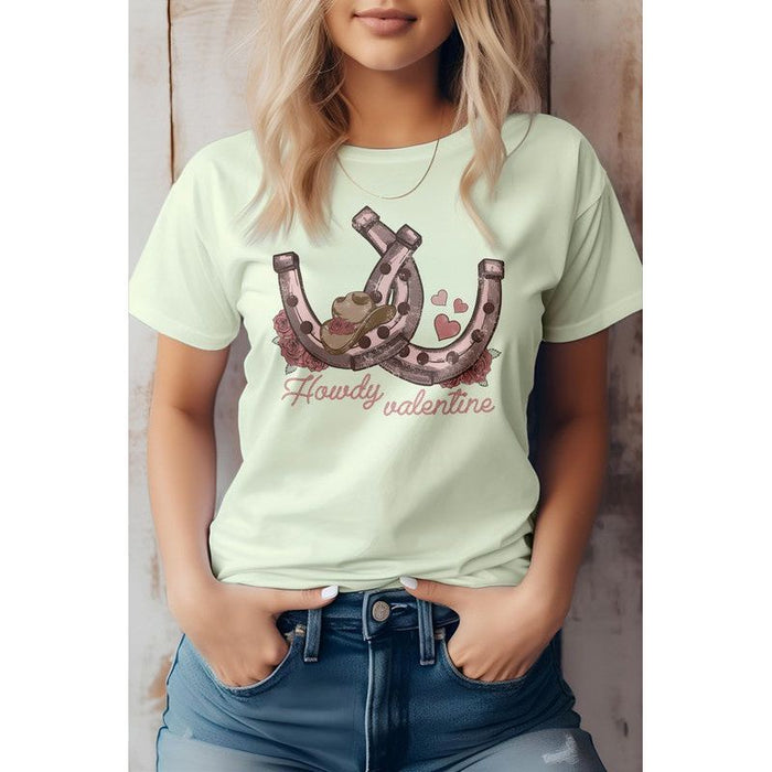 Howdy Valentine, Horseshoes Western Graphic Tee