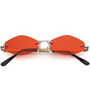 zeroUV 1990's Small Rimless Color Tone Geometric Hexagon Sunglasses C591 Sunglasses