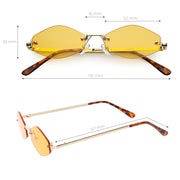 zeroUV 1990's Small Rimless Color Tone Geometric Hexagon Sunglasses C591 Sunglasses