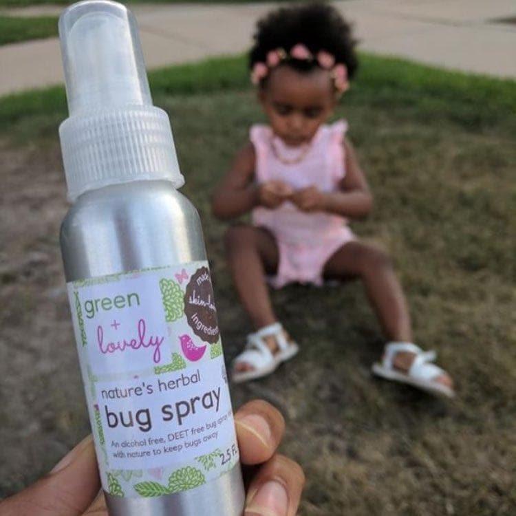 Green + Lovely Nature’s Herbal Bug Spray, Mosquito Repellent - Deet Free + Alcohol Free